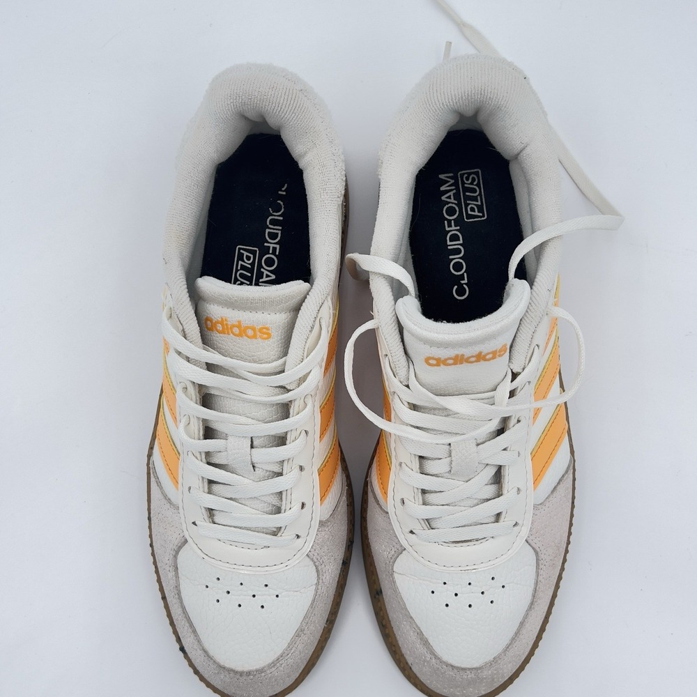 Adidas Breaknet Sleek Cream White Orange Gum Shoes IH7753 Women's Size 8 - Picture 3 of 14
